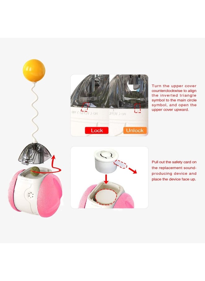 ECVV - Interactive Cat Chasing Toys Kitten Excercise Toy With Catnip Squeaky Ball (Assorted) - Image 1