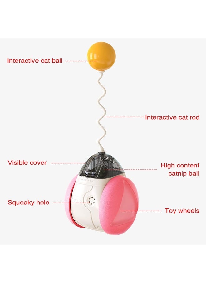 ECVV - Interactive Cat Chasing Toys Kitten Excercise Toy With Catnip Squeaky Ball (Assorted) - Image 1