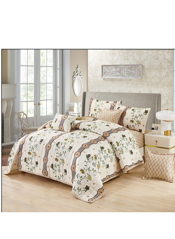 Microfiber Double Bedspread, Fits 200 x 200 cm, 7 Pieces