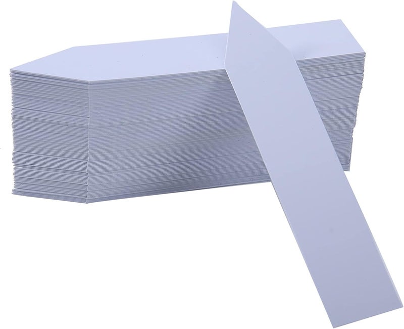 Mihey 300 Pcs 4 Inch Plastic Nursery Garden Stake Tags Plant Seed Garden Labels Pot Markers White - Image 1
