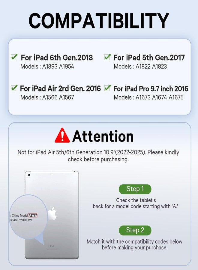 GreenLaw جراب لوحة مفاتيح GreenLaw لجهاز iPad 9.7 بوصة، الجيل السادس (2018)، الجيل الخامس (2017)، وiPad Air 2 (2014)، بإضاءة خلفية بسبعة ألوان، يدعم جهازين بلوتوث، لوحة مفاتيح تعمل باللمس لجهاز iPad Pro 9.7، أبيض - Image 2