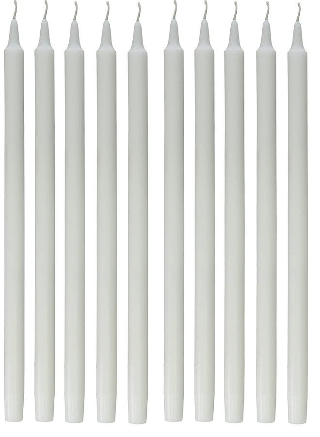 Kuber Selection Candles: Pack of 10 Premium Pure White 8 Inch 19mm Taper Candles, Long Household Fine Quality - Image 1