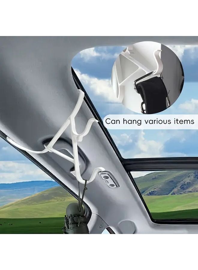 White Wall Mounted Fishing Rod Holder 2 Hooks No Drill Durable Plastic Space Saving - Image 2