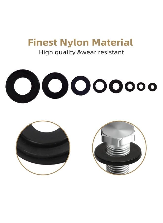 500 Pcs Black Nylon Flat Washer Assortment Kit for Electrical Connections on Household & Commercial Appliances  - Image 2
