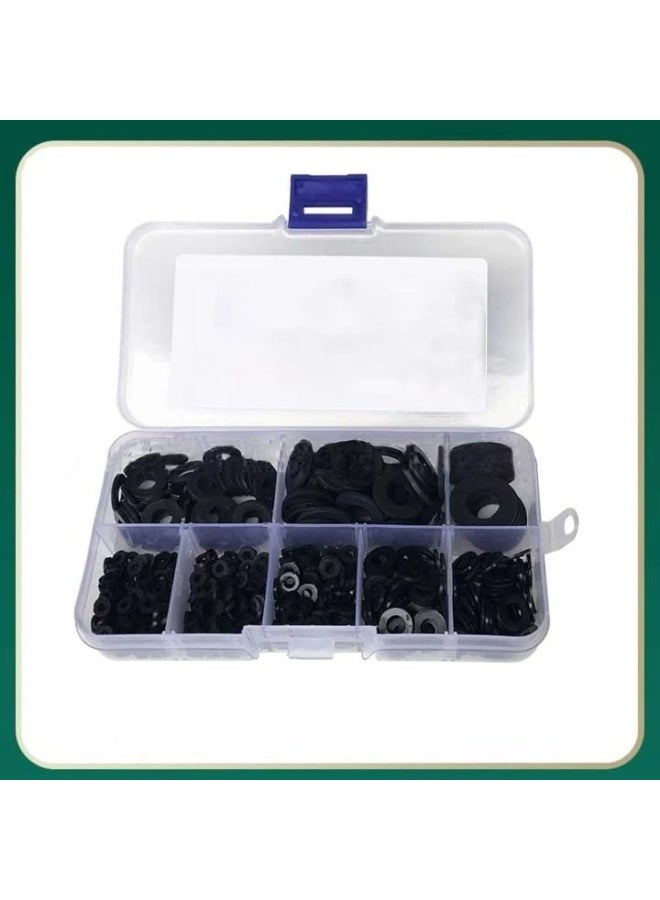500 Pcs Black Nylon Flat Washer Assortment Kit for Electrical Connections on Household & Commercial Appliances  - Image 4