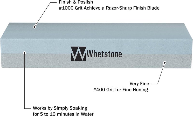 Whetstone Cutlery Sided, Gray Knife Stone-Dual 400/1000 Grit Wet Block-Sharpens and Polishes Sharp Tools and Kitchen, Hunting, and Pocket Knives by Whetstone, 1-Pack, Limestone - Image 2