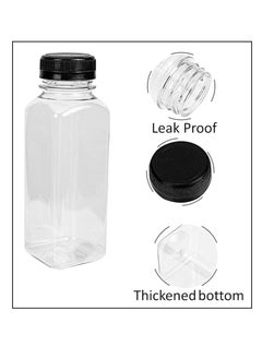 Lavish 250 ml Empty Containers Transparent Plastic, 48 Pcs Square Bottles with Secure Black Lids  - Image 2