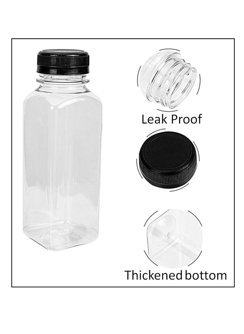 Lavish - 250 ml Empty Containers Transparent Plastic, 48 Pcs Square Bottles with Secure Black Lids - Image 1