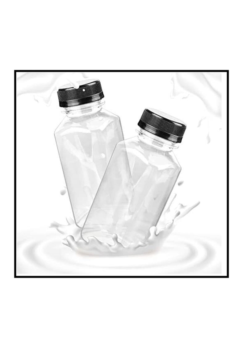 Lavish - 250 ml Empty Containers Transparent Plastic, 48 Pcs Square Bottles with Secure Black Lids - Image 1