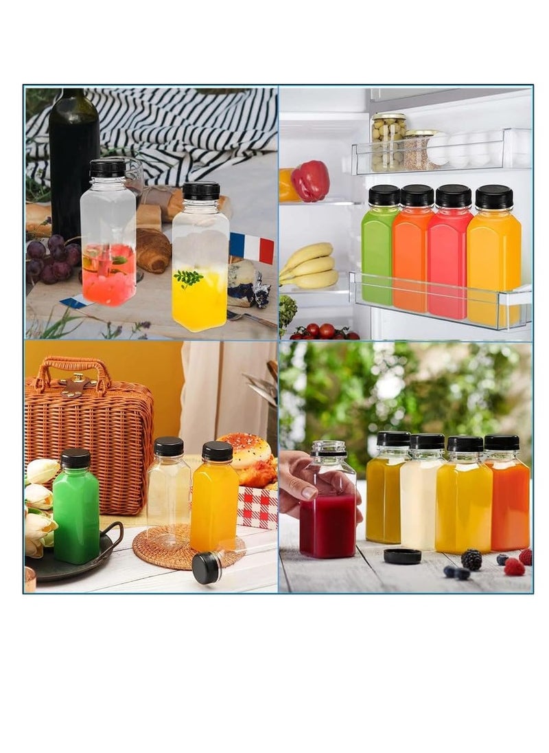 Lavish - 250 ml Empty Containers Transparent Plastic, 48 Pcs Square Bottles with Secure Black Lids - Image 1