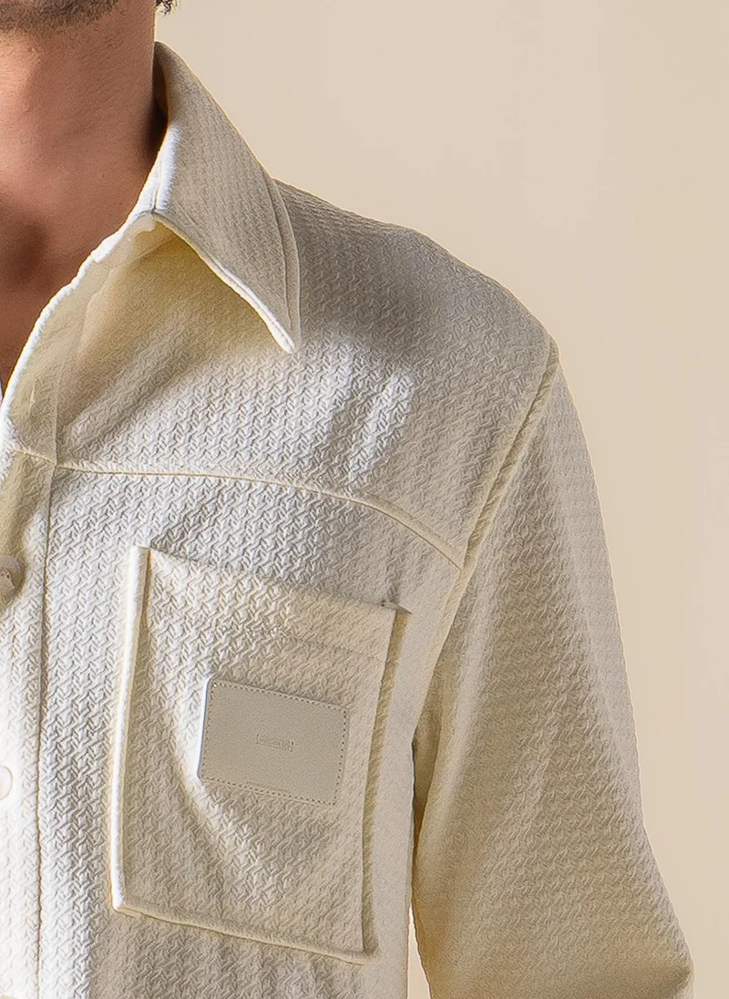 Shapes Beige DETAILED PATCHWORK SHIRT for Men | Best Price UAE