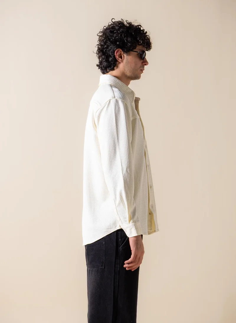Shapes Beige DETAILED PATCHWORK SHIRT for Men | Best Price UAE