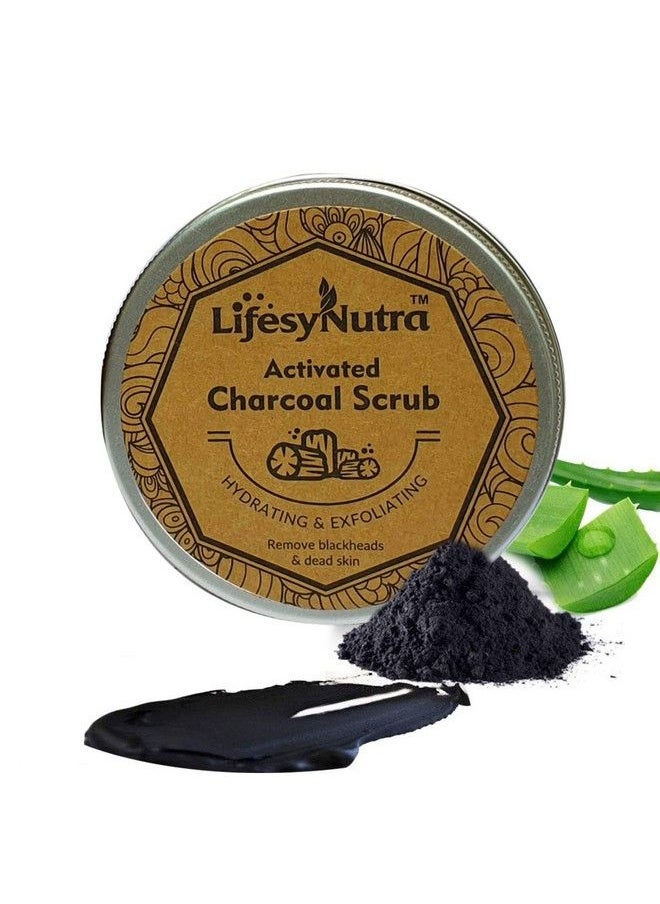 LifesyNutra - Activated Charcoal Face Scrub With Hydrating & Exfoliating For Removal Blackheads & Dead Skin Scrub (150 G) - Image 1