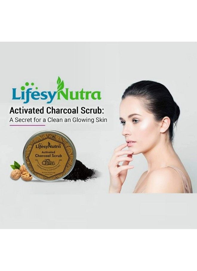 LifesyNutra - Activated Charcoal Face Scrub With Hydrating & Exfoliating For Removal Blackheads & Dead Skin Scrub (150 G) - Image 1