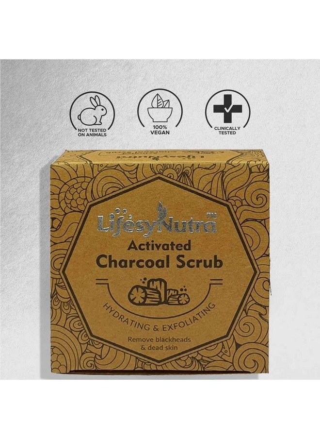 LifesyNutra - Activated Charcoal Face Scrub With Hydrating & Exfoliating For Removal Blackheads & Dead Skin Scrub (150 G) - Image 1