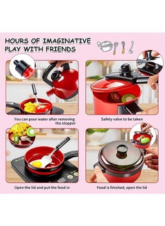 YelaJoy 49pcs Kitchen Toys Kids Kitchen Pretend Play Toys Set, Kids Play Cooking Set with Pots and Pans, Bbq Grill, Cutting Play Food and Vegetables, Play Kitchen Accessories for Girls Boys Toddlers  - Image 3
