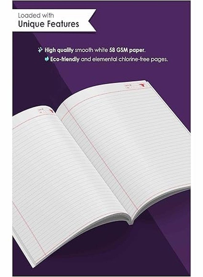 N.S Brand A/4 size long notebook 176 pages pack of 6 with free 5 ballpens and one diary for smooth writing Soft cover Notebook for Students.(29.5 cm ×21 cm) - Image 2
