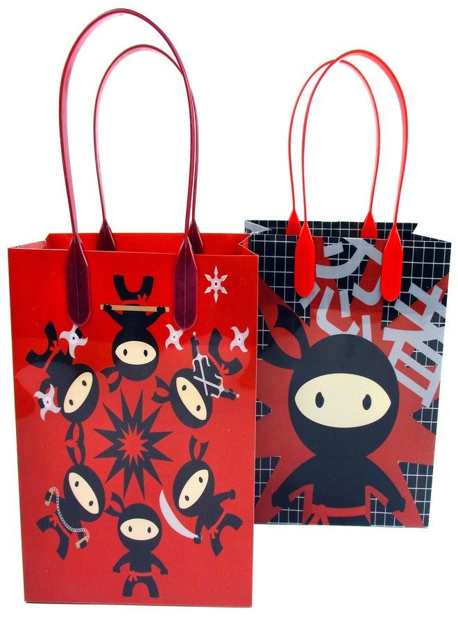 TINYMILLS Ninja Themed Party Favor Bags Treat Bags with Handles Candy Bags for Birthday Party, 12 Pack - Image 4