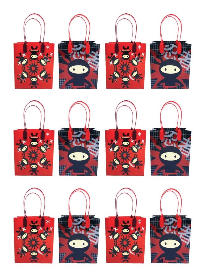 TINYMILLS Ninja Themed Party Favor Bags Treat Bags with Handles Candy Bags for Birthday Party, 12 Pack - Image 3