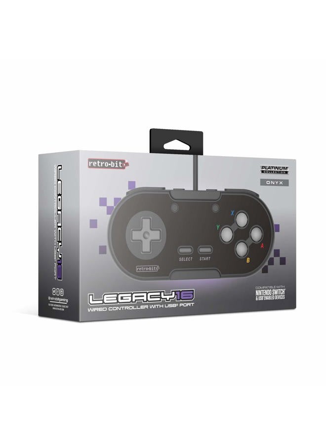 Retro Bit Legacy16 USB Wired Controller For Steam, PC, Mac, Raspberry Pi, and Switch- Onyx Black (Nintendo Switch//) - Image 4