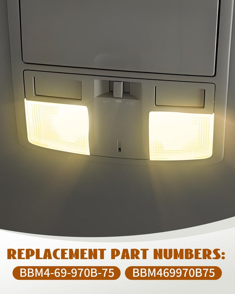 JUWEVAZU Overhead Console Dome Light Replacement LED Interior Roof Map Reading Lamp Fit for Mazda 3 2010 2011 2012 2013, Replace BBM4-69-970B-75 Without Sun Roof Mirror Side Lamp - Image 4