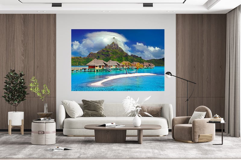 Print Panda Fabulous Landscape Wall Poster for Home Decor, Living Room, Bed Room, Kids Room, Play Room, Restaurant, Hotel (Self Adhesive Vinyl, Water Proof) (R027) (4 ft x 3 ft) - Image 4