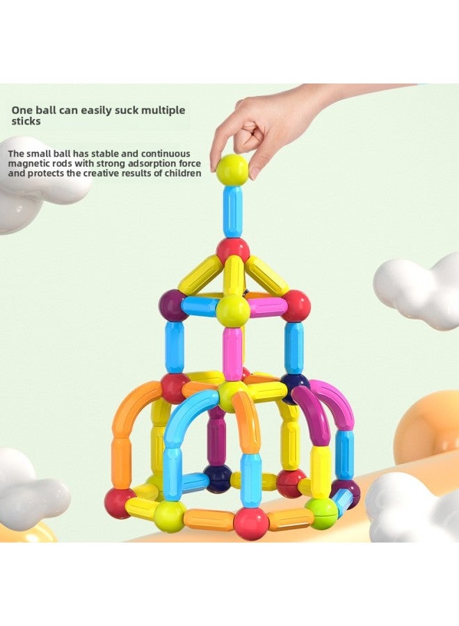 Varied Magnetic Stick Boys' And Girls' 2-year-old Intelligence Puzzle 6 Children's Educational Chinese Building Blocks Assembled Iron Toys-Color:[260-piece Set] Upgraded Large Strong Magnet/extra Large Storage Bucket + 3-form Magnetic Rod Mecha X2  - Image 4