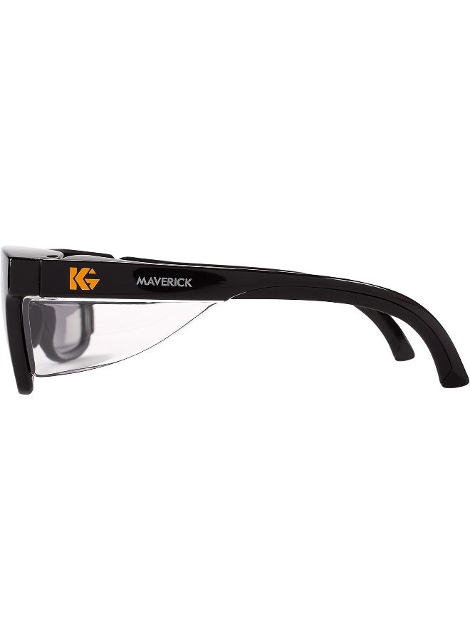 KLEENGUARD KCC49311, Maverick Safety Eyewear, Smoke Gray Body, Smoke Lens, Black Frame - Image 2