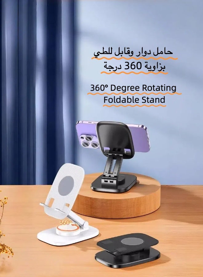 360° Foldable Desktop Phone Stand black& white option - Image 2