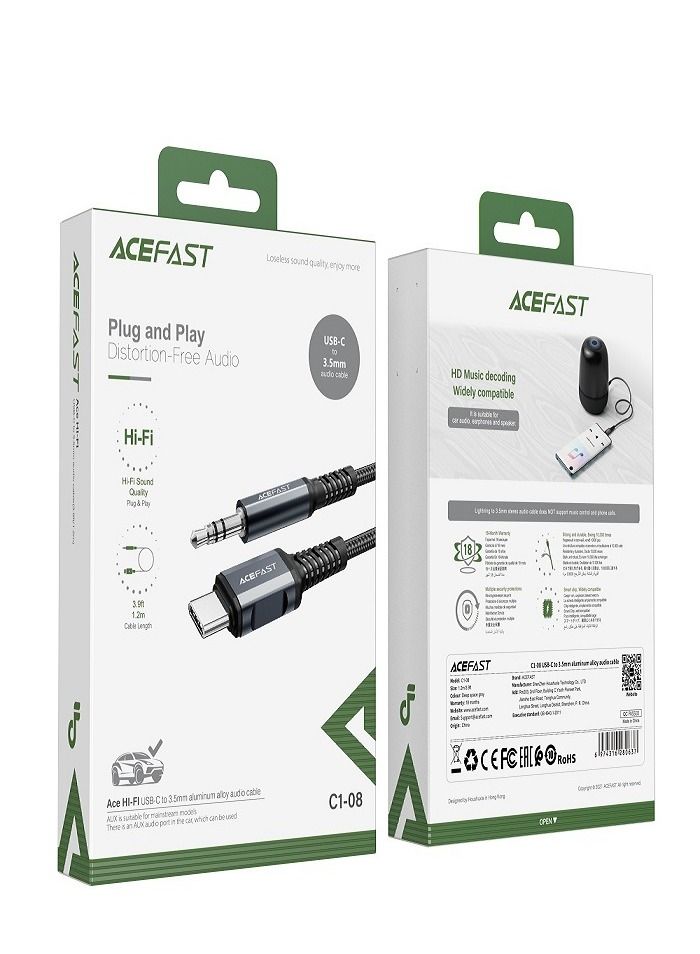 AceFast Audio cable C1-08 USB-C to 3.5mm male - Image 1