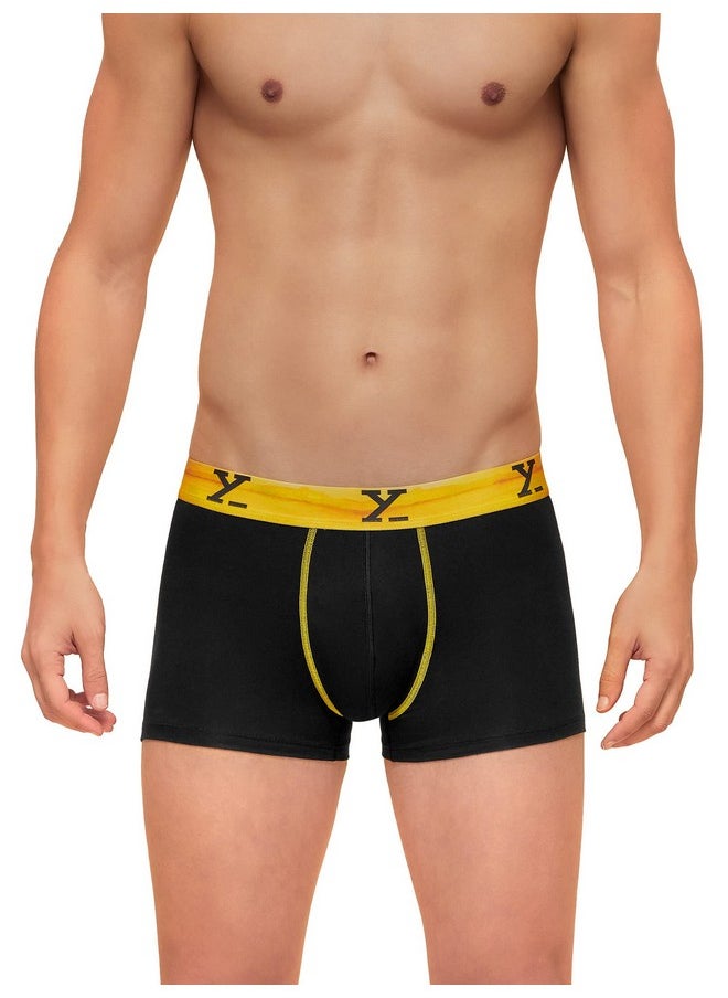 XYXX - XYXX Men's Underwear Dynamo IntelliSoft Antimicrobial Micro Modal Trunk Pack of 3 (Coral DEEP SEA Blue;Splash Blue;Helios Black; XL) - Image 1