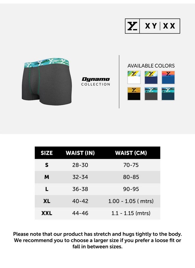 XYXX - XYXX Men's Underwear Dynamo IntelliSoft Antimicrobial Micro Modal Trunk Pack of 3 (Coral DEEP SEA Blue;Splash Blue;Helios Black; XL) - Image 1