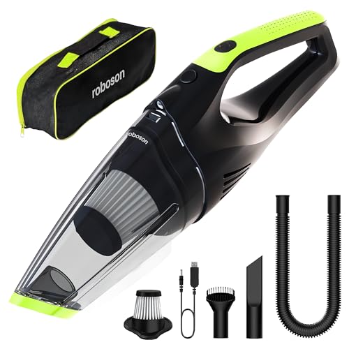 Roboson VC201 Handheld Cordless Vacuum Cleaner for Home and Car Powerful 6 kPa Suction for Dust & Pet Hair Removal, Rechargeable Wireless Wet/Dry for Bed and Sofa - Image 1