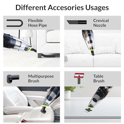 Roboson VC201 Handheld Cordless Vacuum Cleaner for Home and Car Powerful 6 kPa Suction for Dust & Pet Hair Removal, Rechargeable Wireless Wet/Dry for Bed and Sofa - Image 4