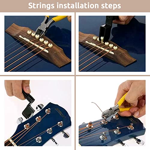 Serplex® 26Pcs Guitar Repair Tool Kit Guitar Maintenance Kit with Wire Plier String Organizer Fingerboard Protector Hex Wrenches Files String Action Ruler for Electric Guitar, Ukulele, Bass Banjo - Image 3