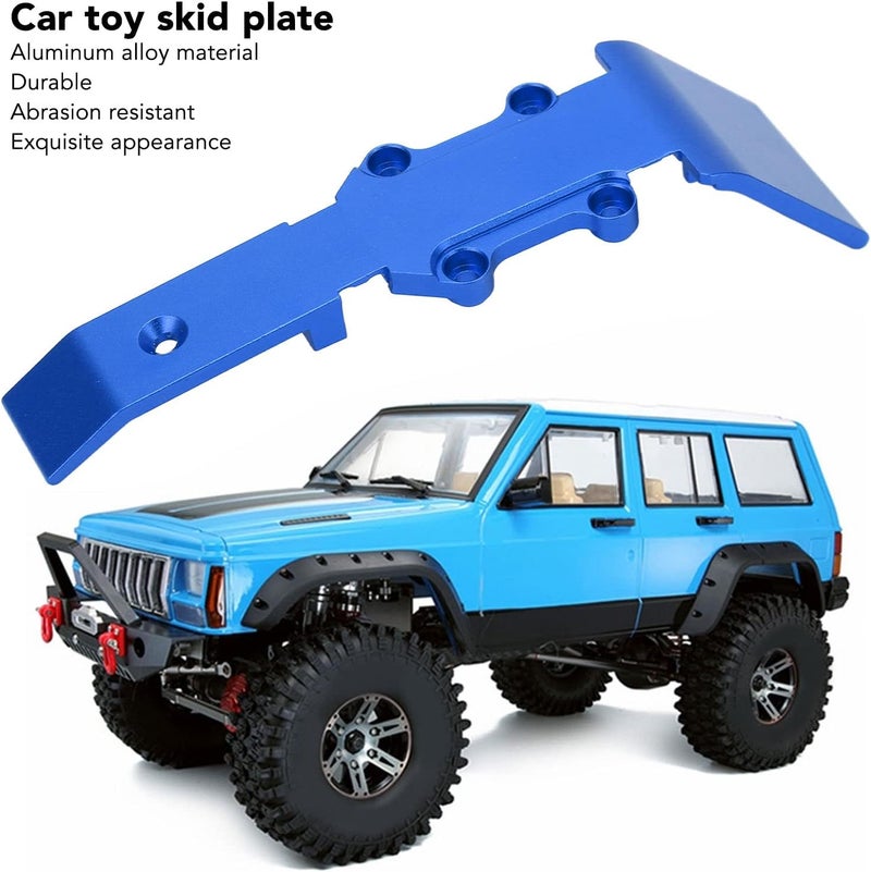 RC Car Skid Plate,Portable Lightweight Aluminum Alloy Front Skid Plate Replacement Parts for 1/16 RC Car (Blue) - Image 3