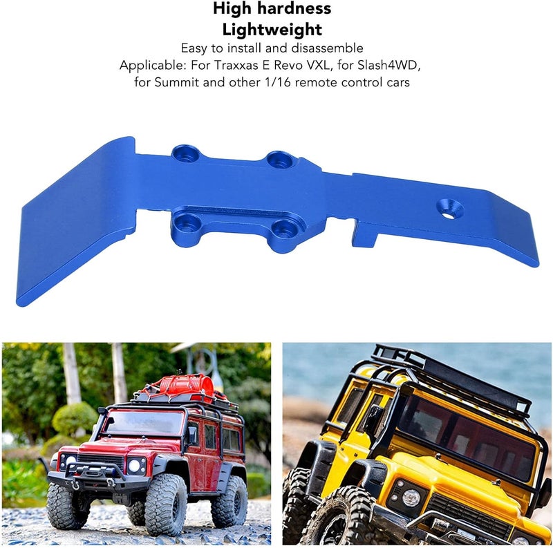 RC Car Skid Plate,Portable Lightweight Aluminum Alloy Front Skid Plate Replacement Parts for 1/16 RC Car (Blue) - Image 4