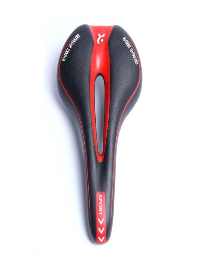Evanc Bike Seat Men Woman, Mountain Bicycle Saddle Padded Gel Comfort Road Exercise Bikes Cushion Waterproof Shock Absorbing Pain Relief Breathable (Red)