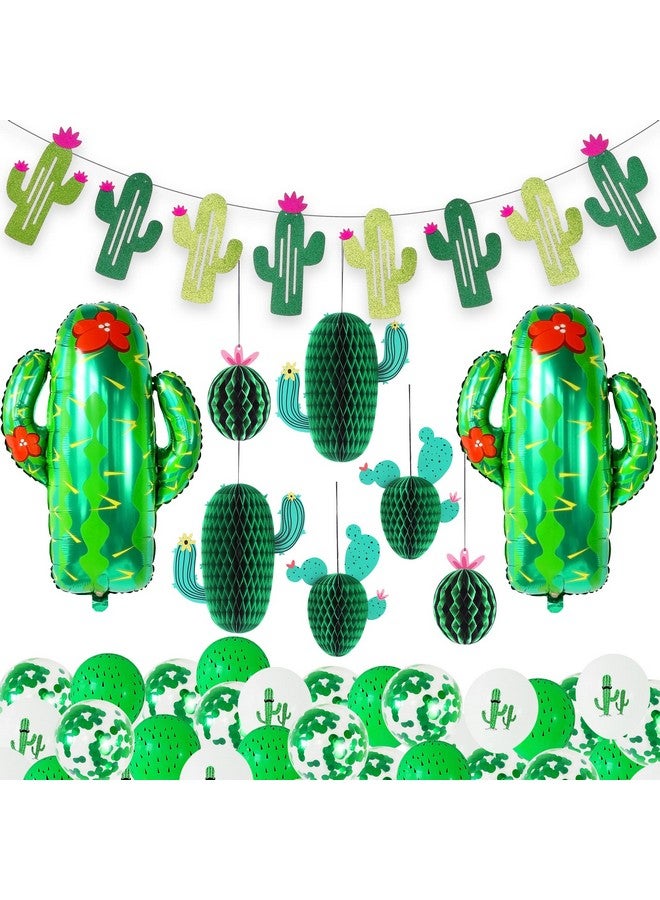 KatchOn, Cactus Party Decorations Set - 30 Pcs, Cactus Balloons, Catcus Honeycomb, Cactus Banner | Cactus Birthday Decorations, Fiesta Party Decorations | Desert Party Decorations, Cactus Decorations - Image 1