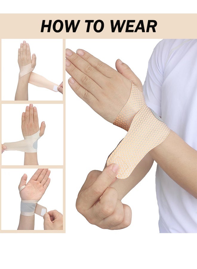 Generic 2 PCS Ultra Thin Wrist Brace for Carpal Tunnel, Elastic Wrist Wraps for Arthritis and Tendonitis, Wrist Straps Support, Pain Relief, Compression and Support for Fitness Enthusiasts (Skin Tone) - Image 3