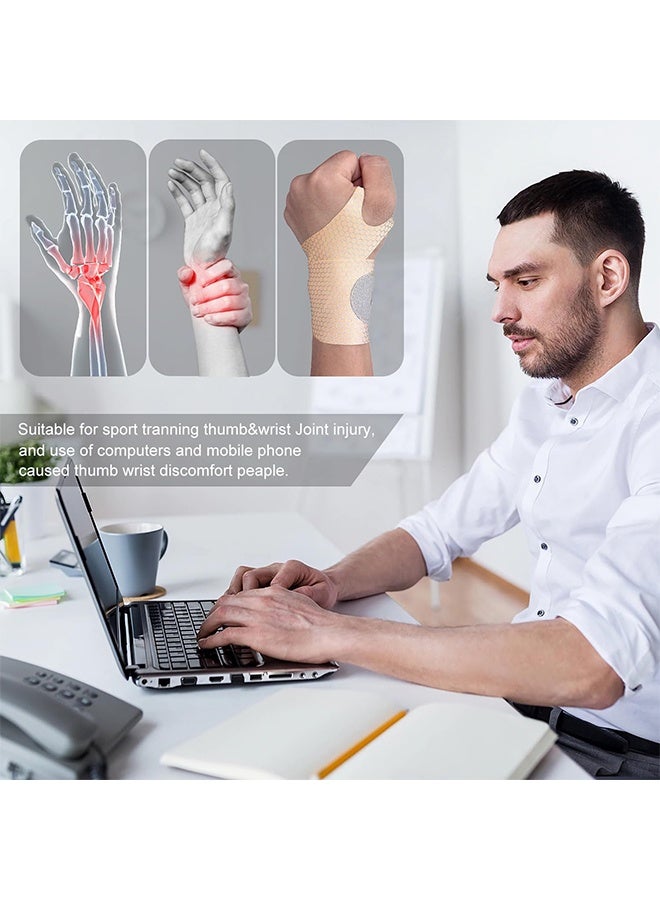 Generic 2 PCS Ultra Thin Wrist Brace for Carpal Tunnel, Elastic Wrist Wraps for Arthritis and Tendonitis, Wrist Straps Support, Pain Relief, Compression and Support for Fitness Enthusiasts (Skin Tone) - Image 2