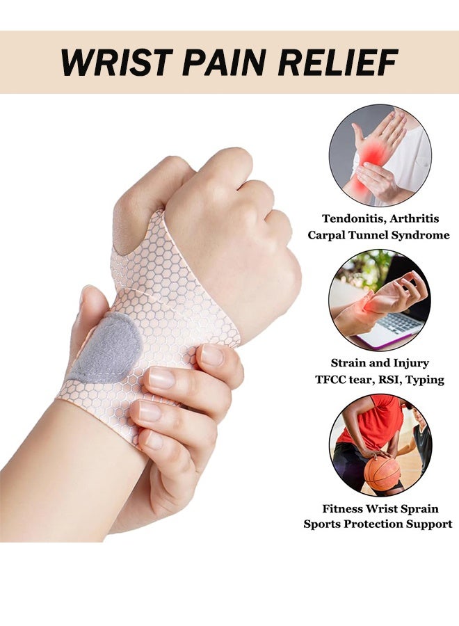 Generic 2 PCS Ultra Thin Wrist Brace for Carpal Tunnel, Elastic Wrist Wraps for Arthritis and Tendonitis, Wrist Straps Support, Pain Relief, Compression and Support for Fitness Enthusiasts (Skin Tone) - Image 4