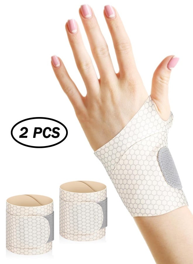 Generic 2 PCS Ultra Thin Wrist Brace for Carpal Tunnel, Elastic Wrist Wraps for Arthritis and Tendonitis, Wrist Straps Support, Pain Relief, Compression and Support for Fitness Enthusiasts (Skin Tone) - Image 1