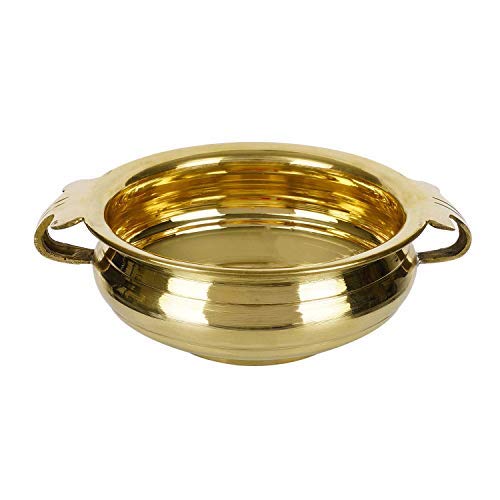 ROLIMOLI ROLIMOLI Pure Brass Plain Urli Decorative Bowl Diameter (8inch) Handcrafted Bowl for Floating Flowers and Tea Light Candles Home,Office and Table Decor Special for Diwali Gift - Image 1