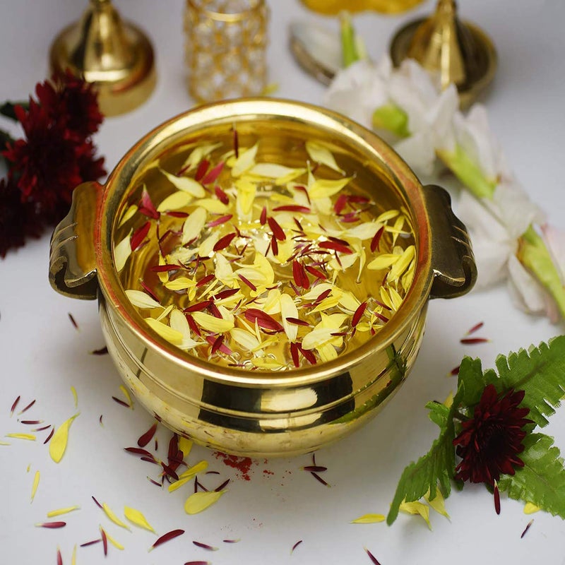 ROLIMOLI ROLIMOLI Pure Brass Plain Urli Decorative Bowl Diameter (8inch) Handcrafted Bowl for Floating Flowers and Tea Light Candles Home,Office and Table Decor Special for Diwali Gift - Image 4