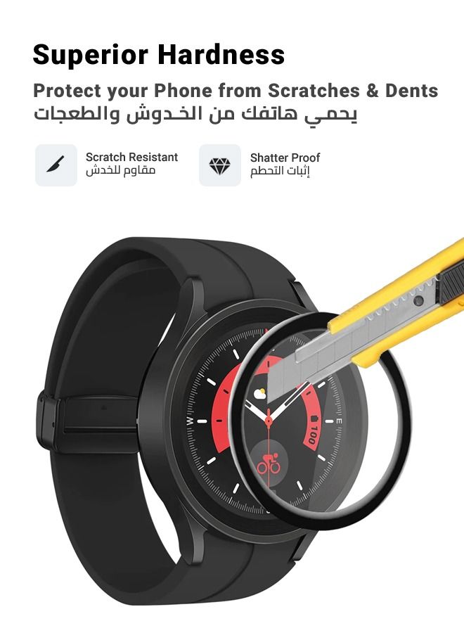huanmate Screen Protector For Samsung Galaxy Watch 5 Pro 45mm Black/Clear  - Image 3