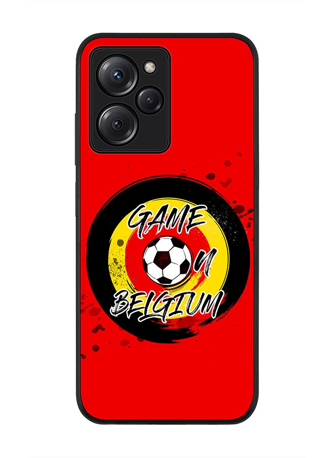 Stylizedd Rugged Black edge case for Poco X5 Pro Slim fit Soft Case Flexible Rubber Edges Anti Drop TPU Gel Thin Cover - Game on Belgium - Image 1