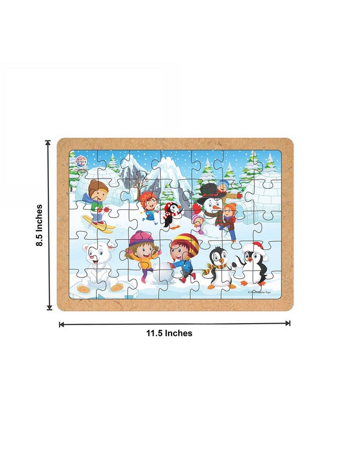 راتاناز أحجية الصور المقطوعة الخشبية الأرضية من راتناس، قطار بولار إكسبريس، 35 قطعة، مقاس 29.5 سم × 21.5 سم، مناسبة للأطفال من سن 3 سنوات فما فوق - Image 4