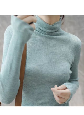 Women's Solid Color High Collar Slimming Wool Sweater - pzsku/ZA83964B2C78A687A5CDFZ/45/_/1667026153/9f329a74-3293-4f60-8530-ee4093311579