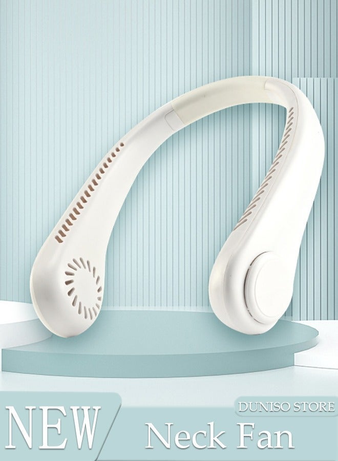 DUNISO Portable Neck Fan, Hands Free Bladeless Neck Fan, 3 Speeds Adjustable USB Rechargeable Battery Powered Personal Neck Fan for Office, Travel, Sports, Household, Outdoor - Image 1